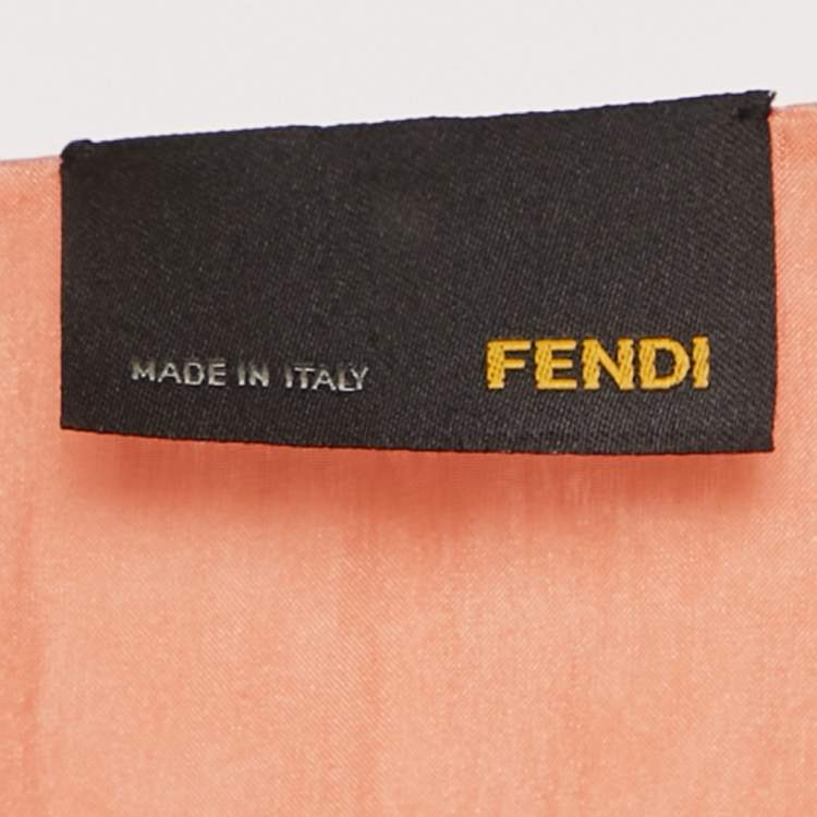 Pre Owned Fendi Light Orange Silk Sleeveless Tiered Maxi Dress M