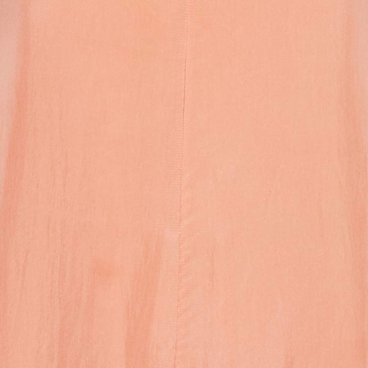 Pre Owned Fendi Light Orange Silk Sleeveless Tiered Maxi Dress M