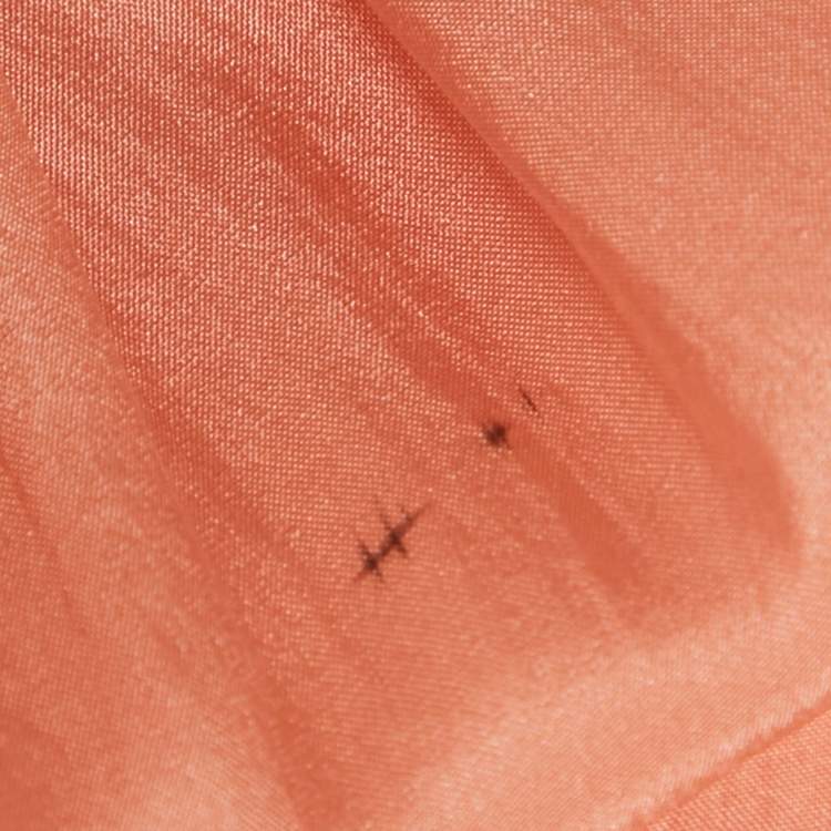 Pre Owned Fendi Light Orange Silk Sleeveless Tiered Maxi Dress M