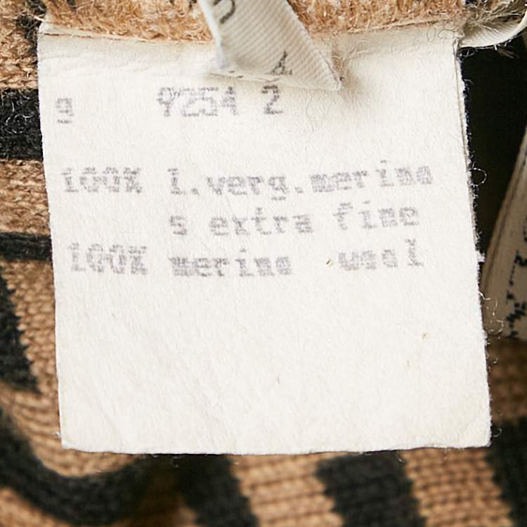 Pre Owned Fendi Vintage Brown Zucca Stretch Knit Turtle Neck Pullover M