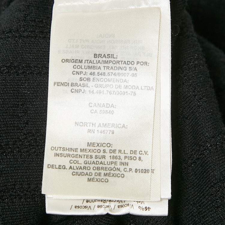 Pre Owned Fendi Black Zucca Monogram Jersey Pullover Top XS