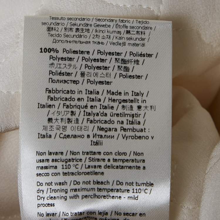 Pre Owned Fendi Off-White Quilted Silk Mini Skirt S