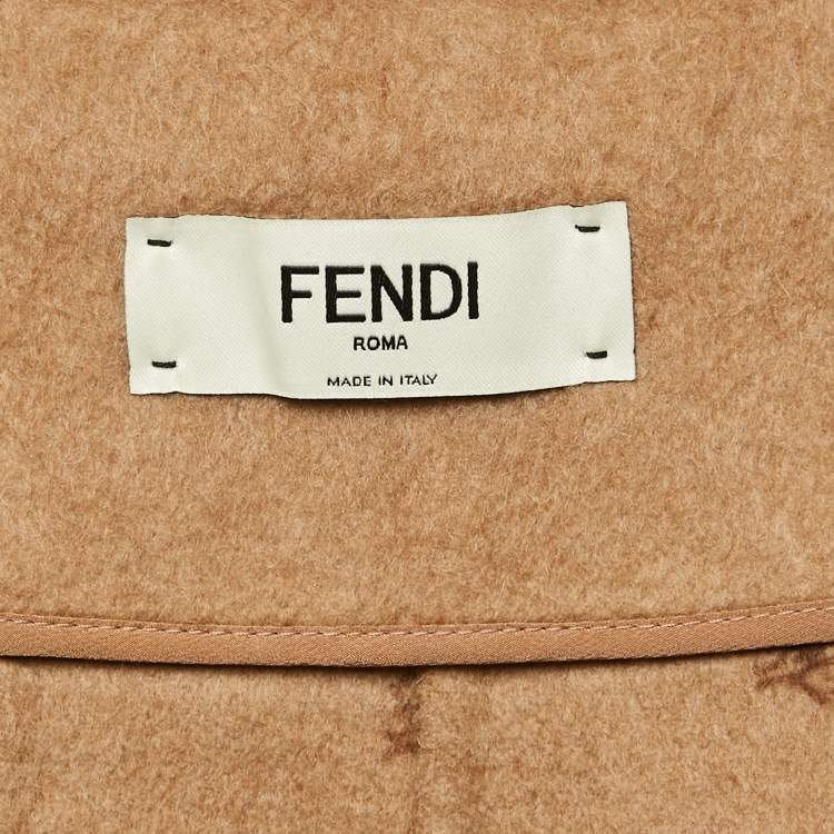 Pre Owned Fendi Beige Camel Felt Pleated Shorts S