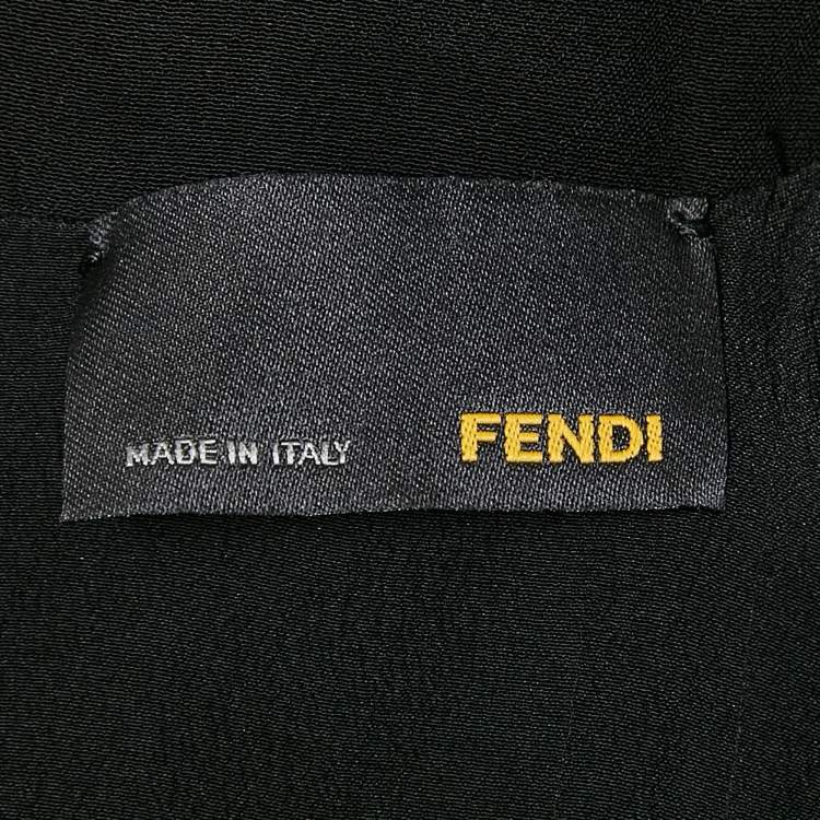 Pre Owned Fendi Green/Blue Crepe Sleeveless Short Dress S