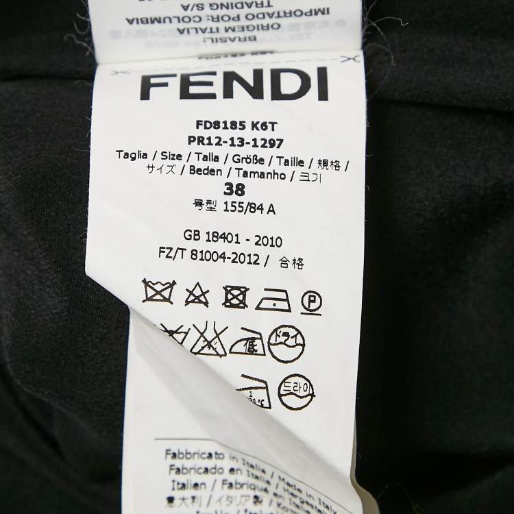 Pre Owned Fendi Green/Blue Crepe Sleeveless Short Dress S