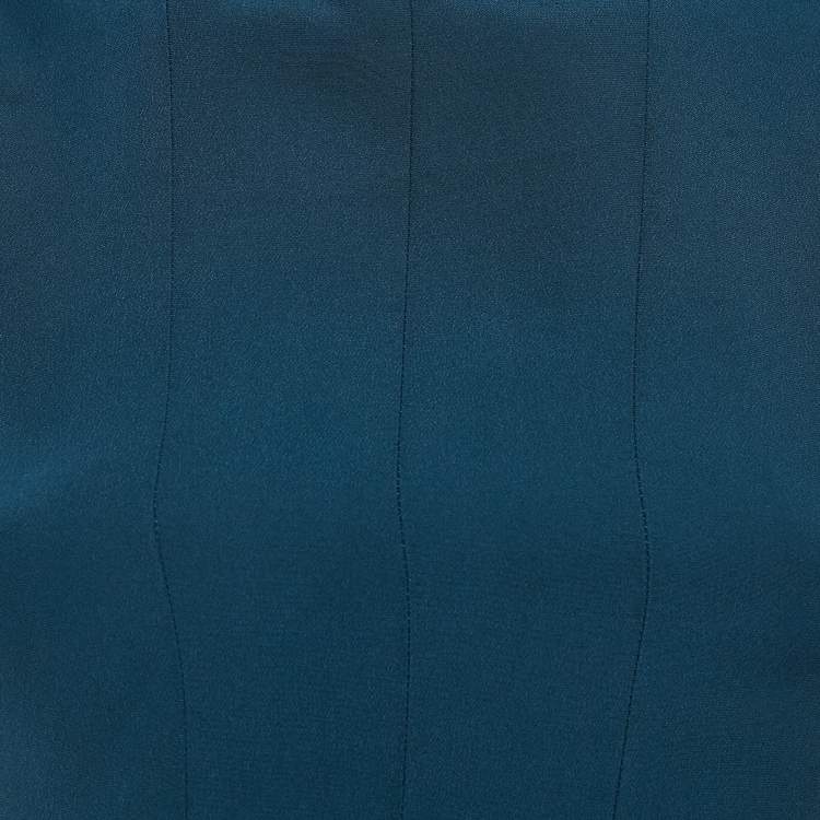 Pre Owned Fendi Green/Blue Crepe Sleeveless Short Dress S