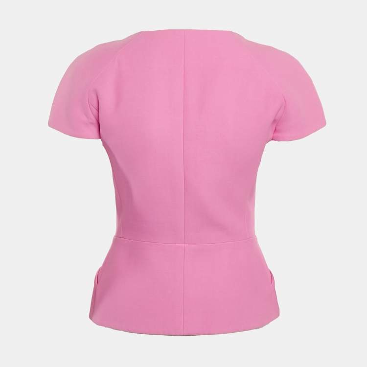 Pre Owned Fendi Pink Cotton Peplum Top S
