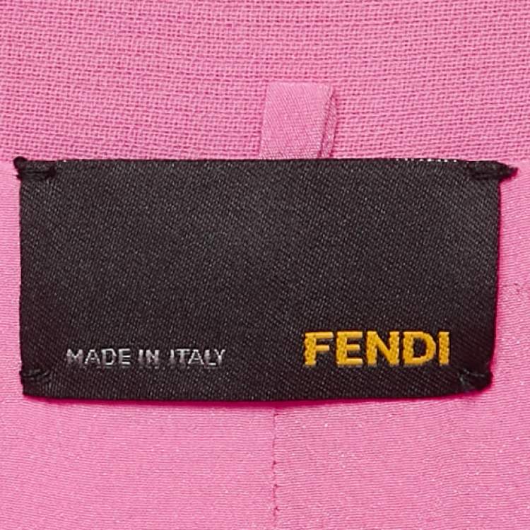 Pre Owned Fendi Pink Cotton Peplum Top S