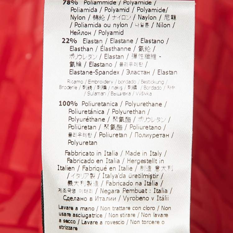 Pre Owned Fendi Red Zucca Print Jersey Biker Shorts S