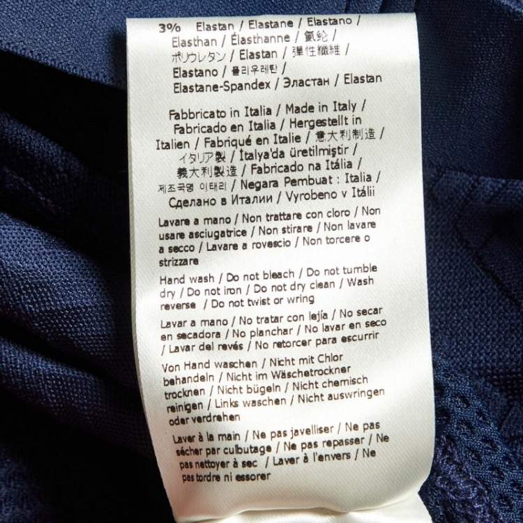 Pre Owned Fendi Navy Blue FF Logo Jersey Crop Top & Leggings Set S/M 