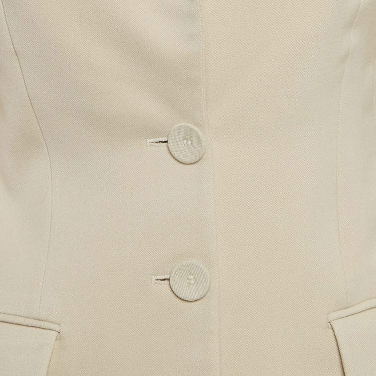 Pre Owned Fendi Light Beige Wool Single Breasted Blazer S