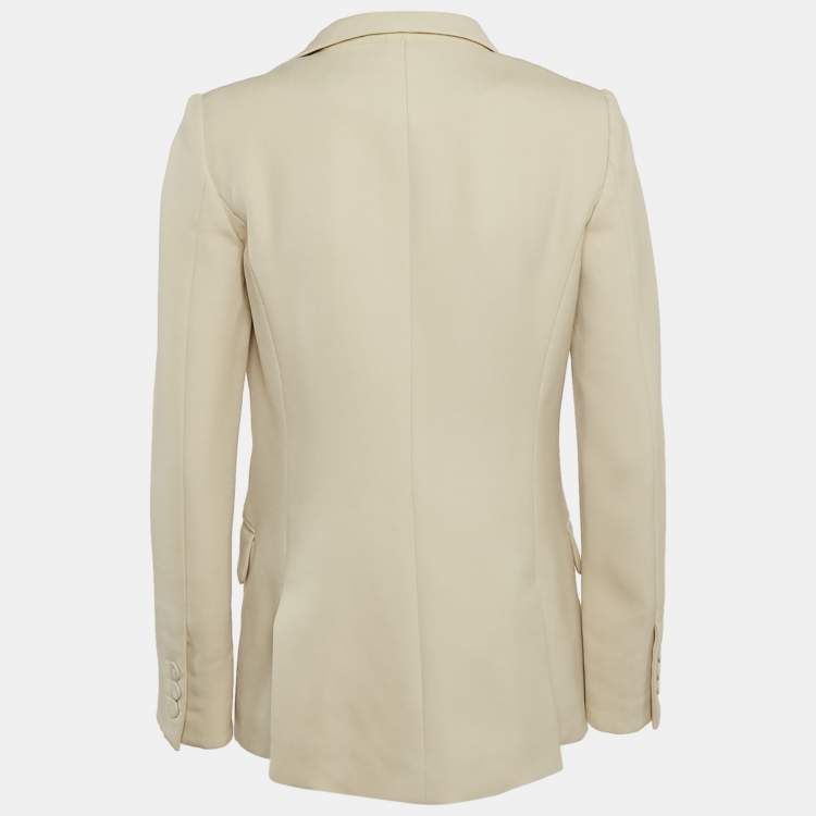 Pre Owned Fendi Light Beige Wool Single Breasted Blazer S