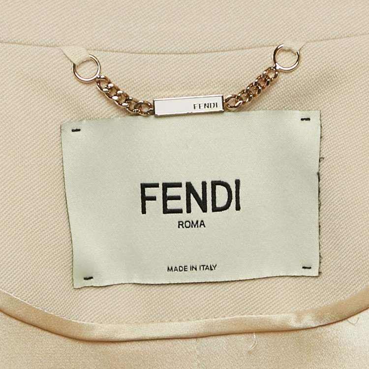 Pre Owned Fendi Light Beige Wool Single Breasted Blazer S