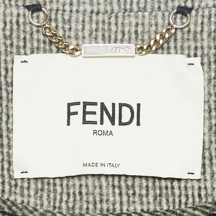 Pre Owned Fendi Grey Wool Single Breasted Blazer S
