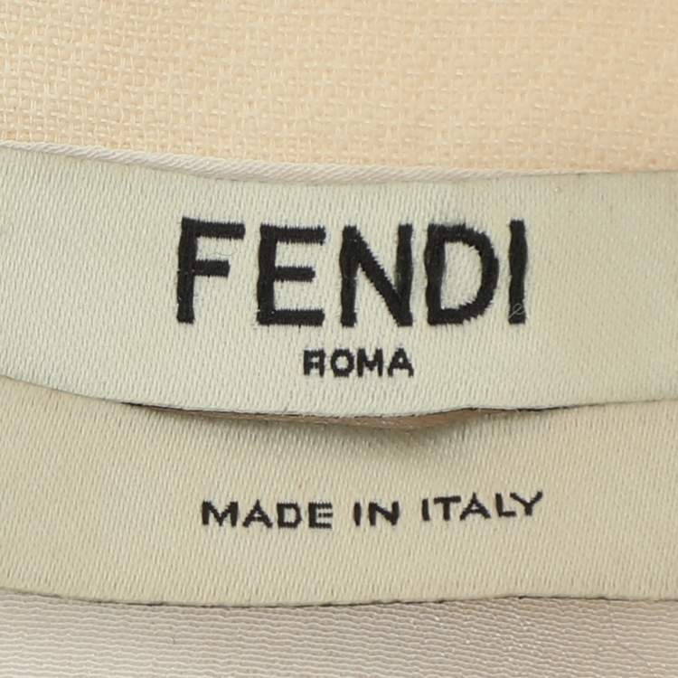 مملوكة مسبقًا Fendi Cream Wool Silk Flared Midi Dress L