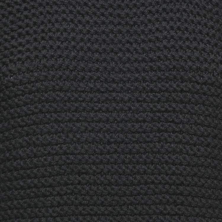 Pre Owned Fendi Black Crochet Half Sleeve Top S
