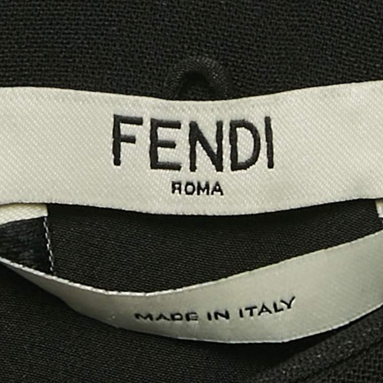 مملوكة مسبقًا Fendi Black Crepe Belted Asymmetric Short Dress M