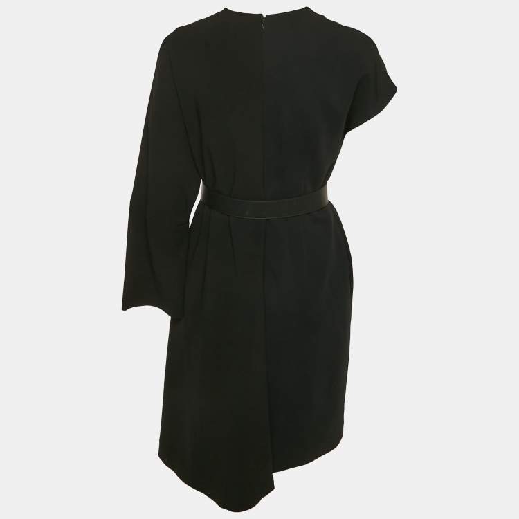 مملوكة مسبقًا Fendi Black Crepe Belted Asymmetric Short Dress M