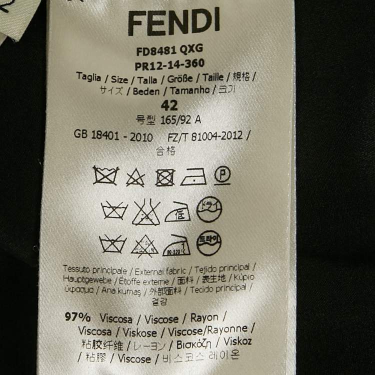 مملوكة مسبقًا Fendi Black Crepe Belted Asymmetric Short Dress M