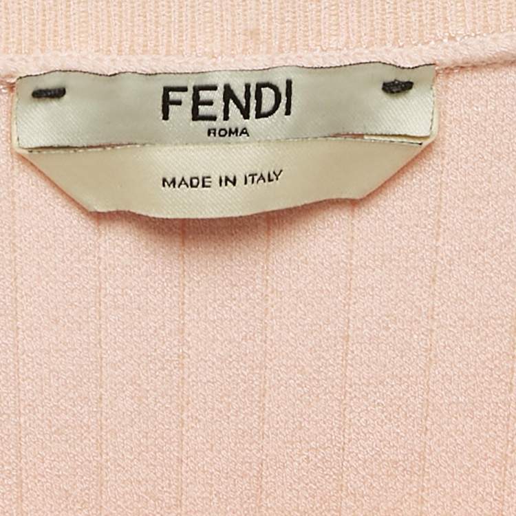 Pre Owned Fendi Pink Neoprene Quilted Mini Dress S