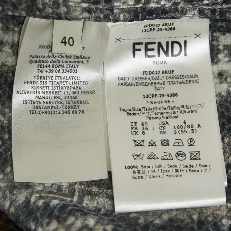 Pre Owned Fendi Blue Gradient Print Silk Chain Detail Sleeveless Aruf Maxi Dress S