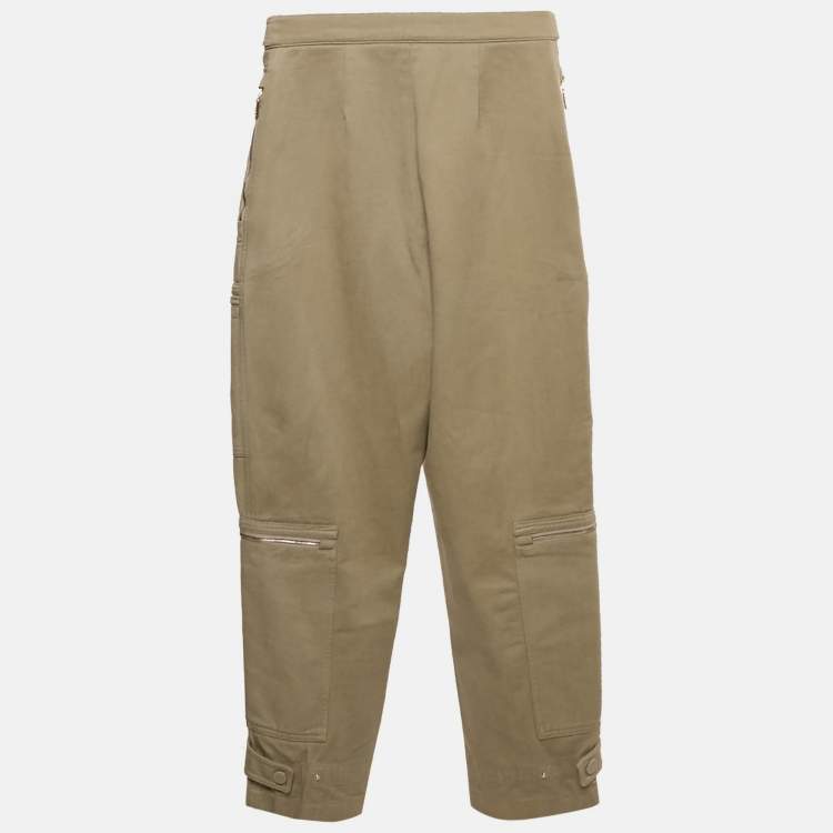 Pre Owned Fendi Beige Cotton Drill Cargo Pants S