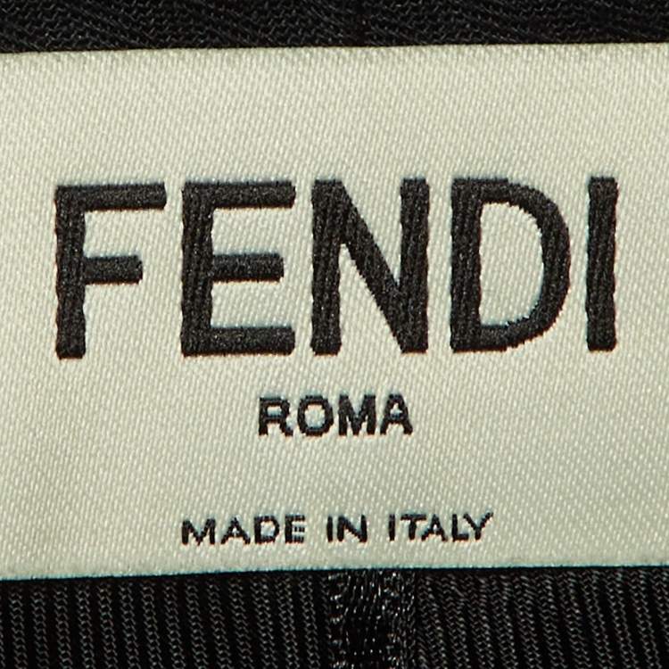Pre Owned Fendi Black Floral Print Silk Overlay Trousers S