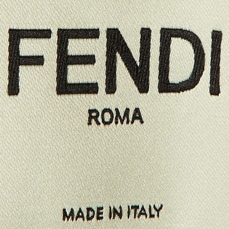 Pre Owned Fendi Brown Zucca Monogram Organza Sheer Cold Shoulder Coat S