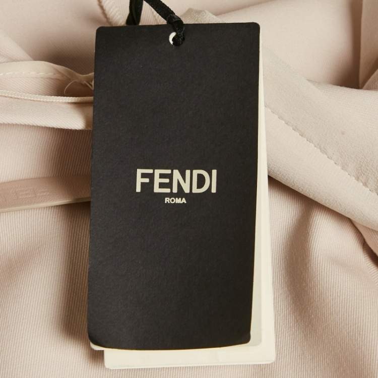 Pre Owned Fendi Beige Wool High Waist Flared Trousers S