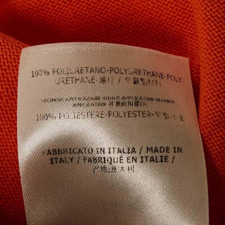 Pre Owned Fendi Orange Logo Print Knit Mesh Panel Detail Sleeveless Long Dress S