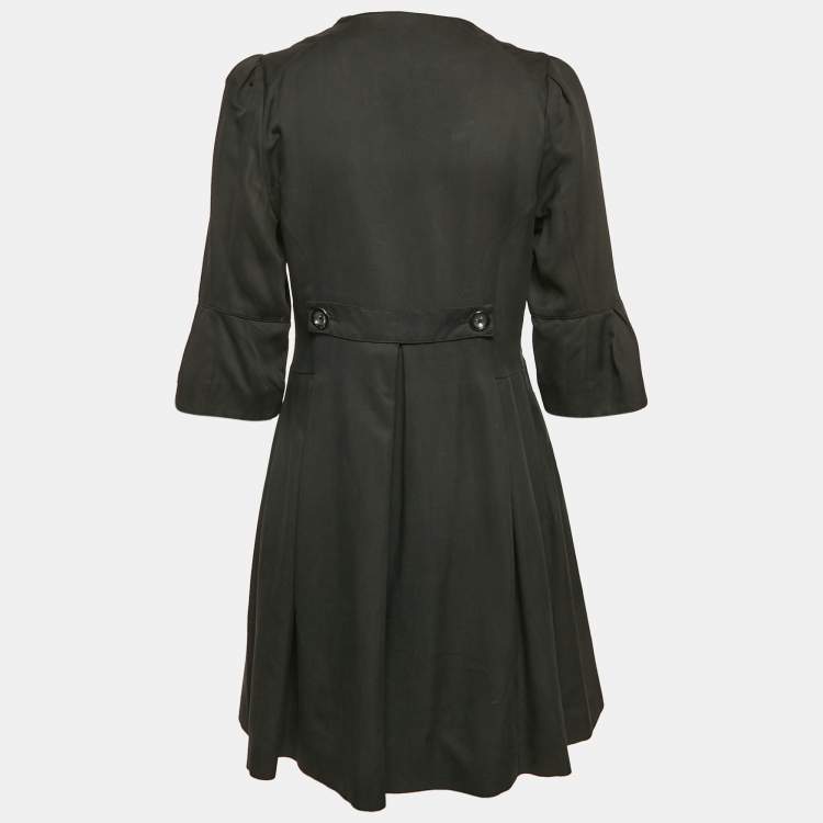Pre Owned Fendi Black Gabardine Short Dress M