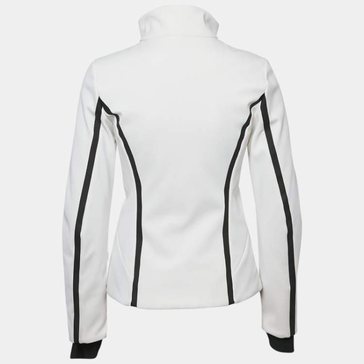 Pre Owned Fendi White Logo Print Jersey Ski Jacket S