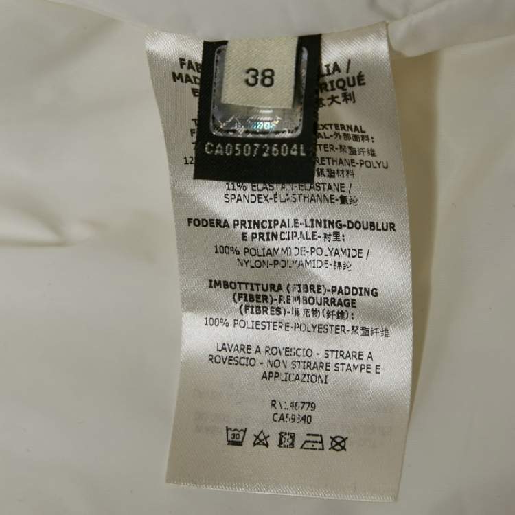 Pre Owned Fendi White Logo Print Jersey Ski Jacket S