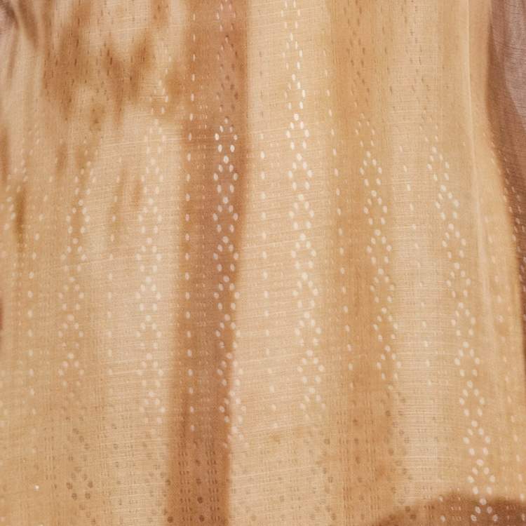 Pre Owned Fendi Brown Silk Byssus Column Midi Dress S