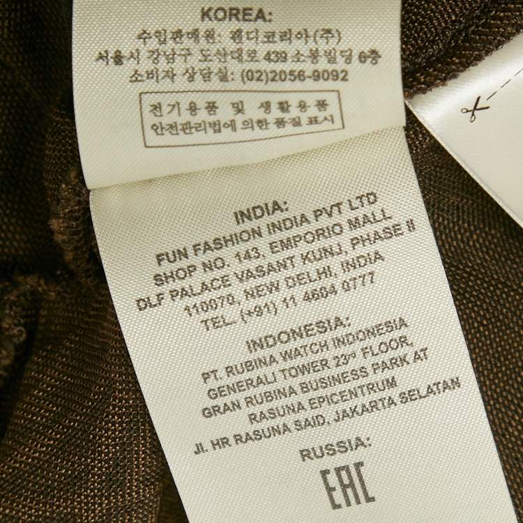Pre Owned Fendi Brown FF Zucca Monogram Jacquard Knit Strapless Crop Top S