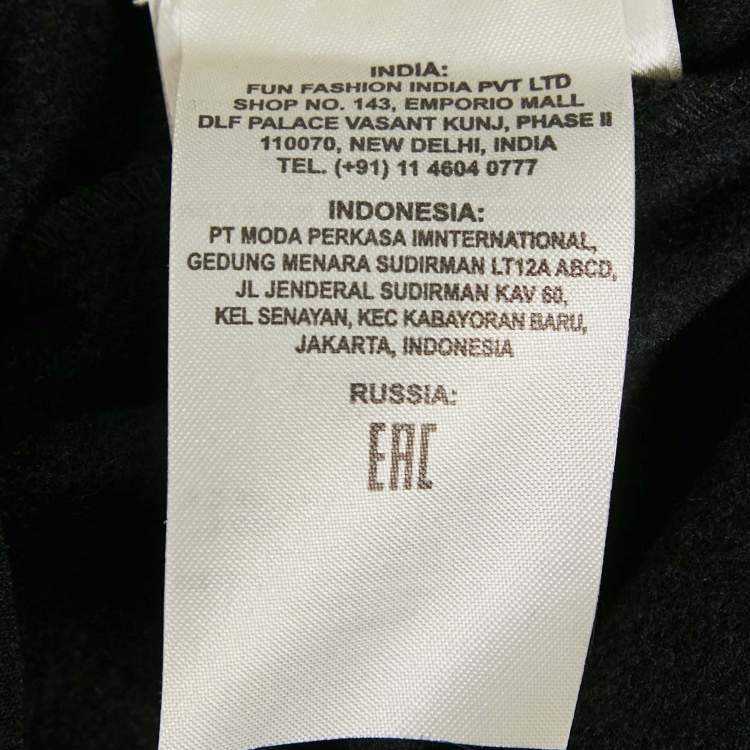 Pre Owned Fendi Black Jersey Logo Band Detail Zip-Up Jacket S