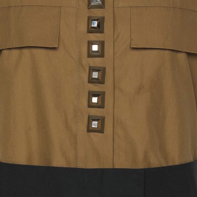 Pre Owned Fendi Brown Cotton Belted Jumpsuit M