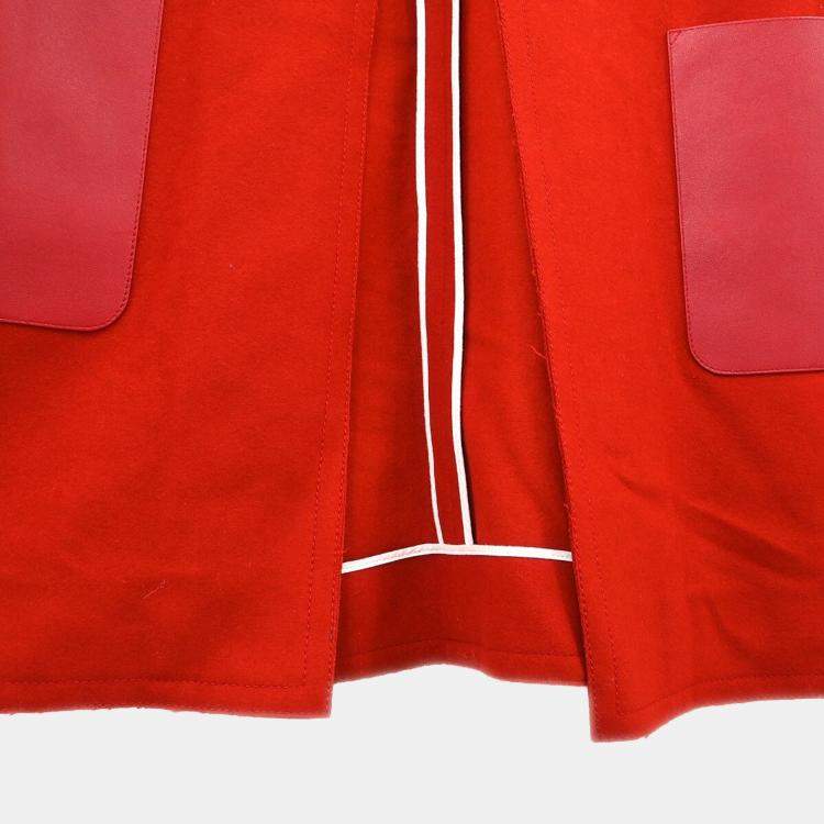 Pre Owned Fendi Red Wool Sleeveless Jacket IT 42