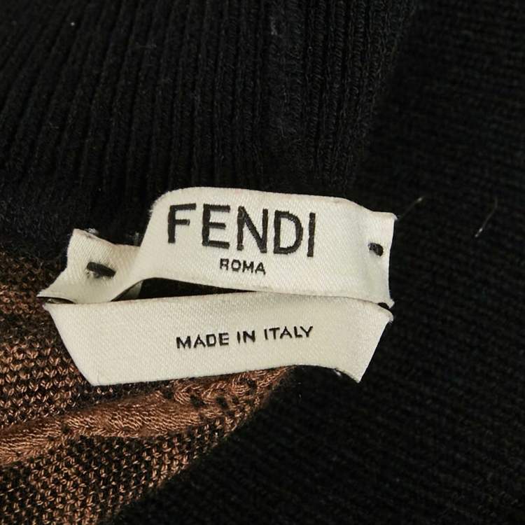 Pre Owned Fendi Brown Zucca Jersey Jogger Pants S