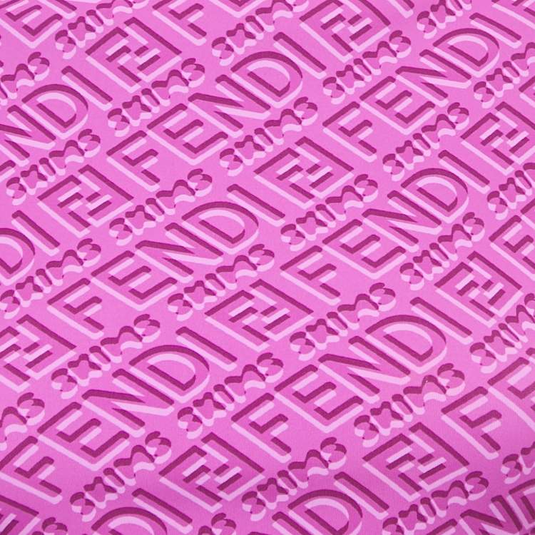 Pre Owned Fendi x Skims Purple Monogram Jersey Bodysuit M