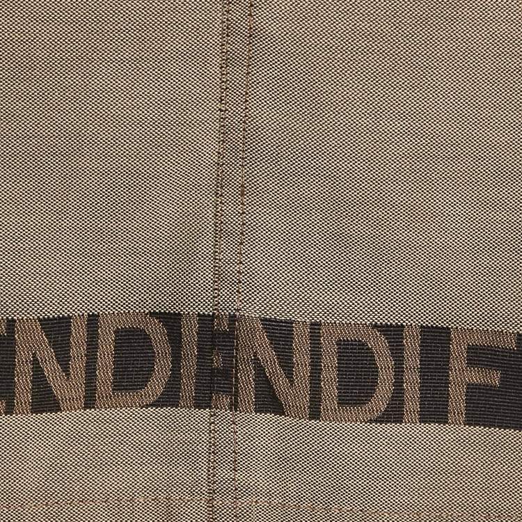 Pre Owned Fendi Vintage Beige Cotton Blend Logo Detail Mini Skirt M