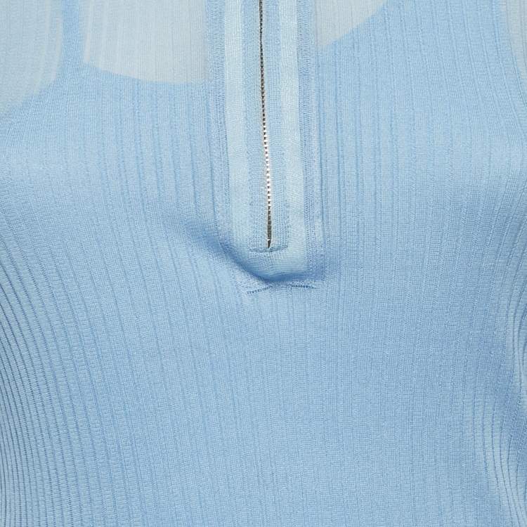 مملوكة مسبقًا Fendi Blue Rib Knit Long Dress S