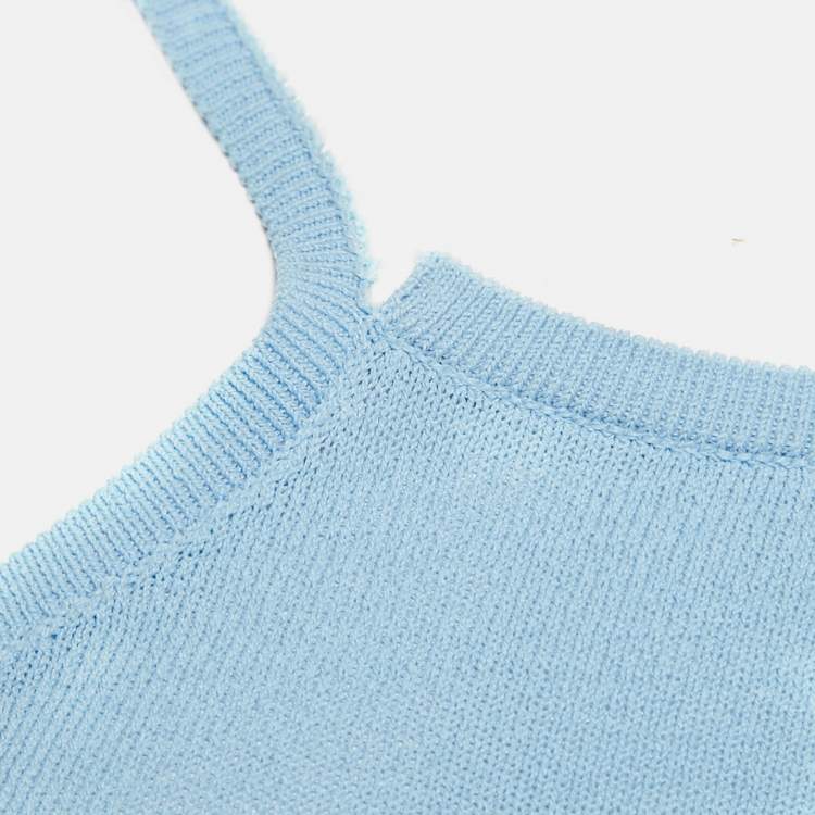 مملوكة مسبقًا Fendi Blue Rib Knit Long Dress S