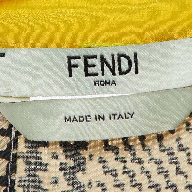 مملوكة مسبقًا Fendi Brown printed Cotton Belted Maxi Dress S