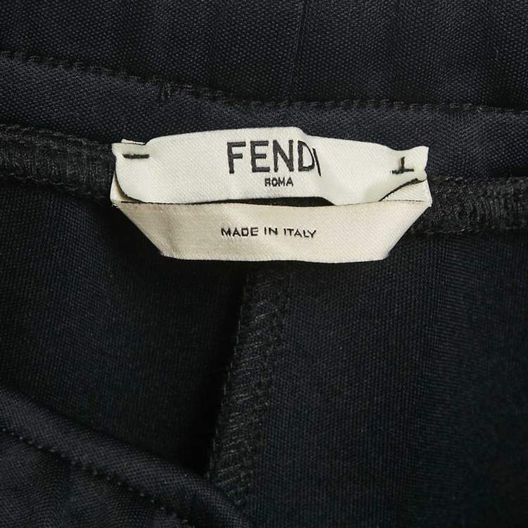 Pre Owned Fendi Black Karl Lagerfeld Print Jersey Sweatpants S