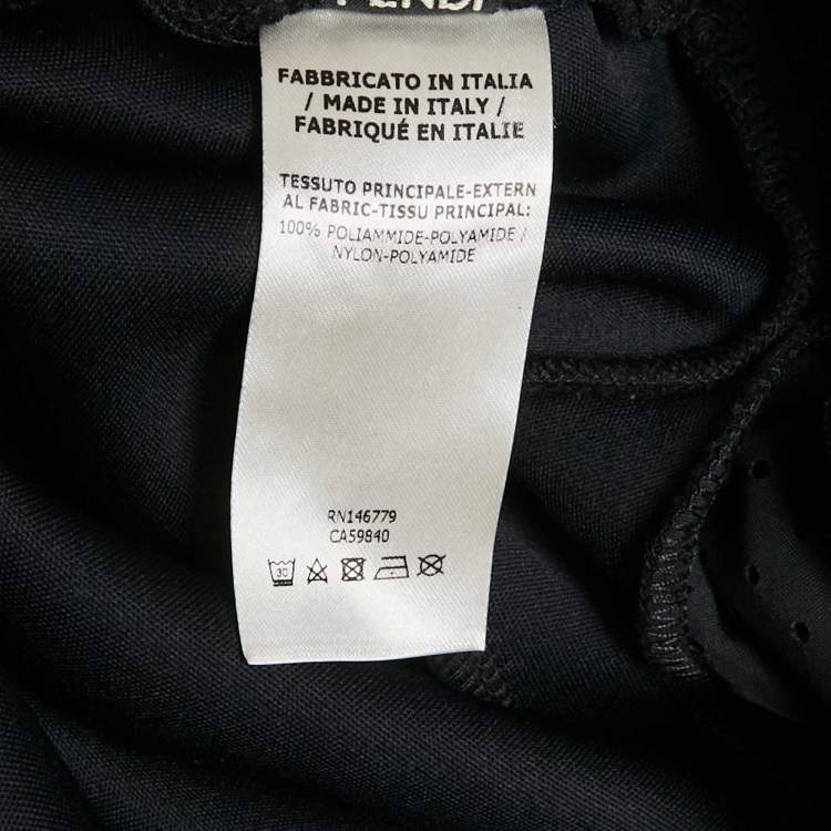 Pre Owned Fendi Black Karl Lagerfeld Print Jersey Sweatpants S