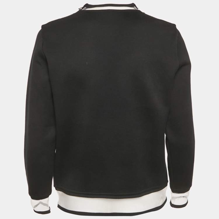 Pre Owned Fendi Black Karl Loves Fendi Cotton Knit Sweatshirt XS 