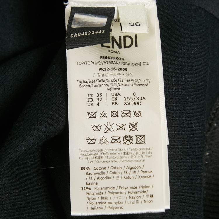Pre Owned Fendi Black Karl Loves Fendi Cotton Knit Sweatshirt XS 