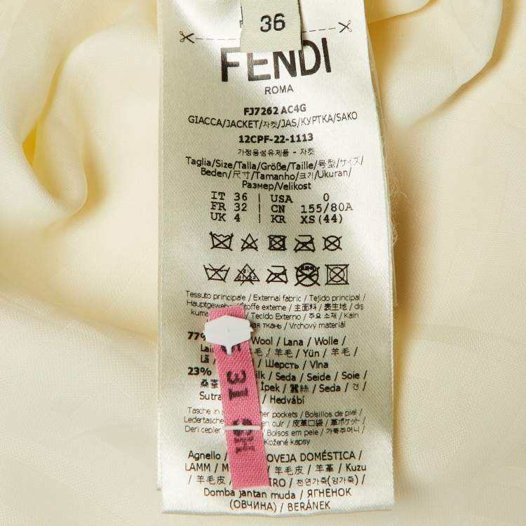 Pre Owned Fendi Cream Wool & Silk Oversized Go-To Jacket XS