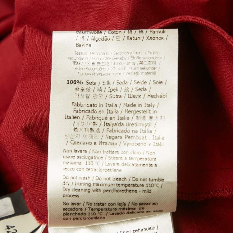 Pre Owned Fendi Red Cotton Frill Detail Mini Dress M
